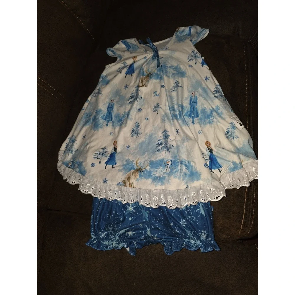 Bliss by LBCCo boutique disney frozen elsa anna sven dress and bloomers 3t
